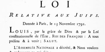 13 novembre 1791 : Promulgation de la Loi qui déclare les Juifs égaux aux Français