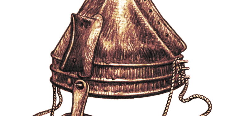 Casque celte avec son masque sanitaire règlementaire