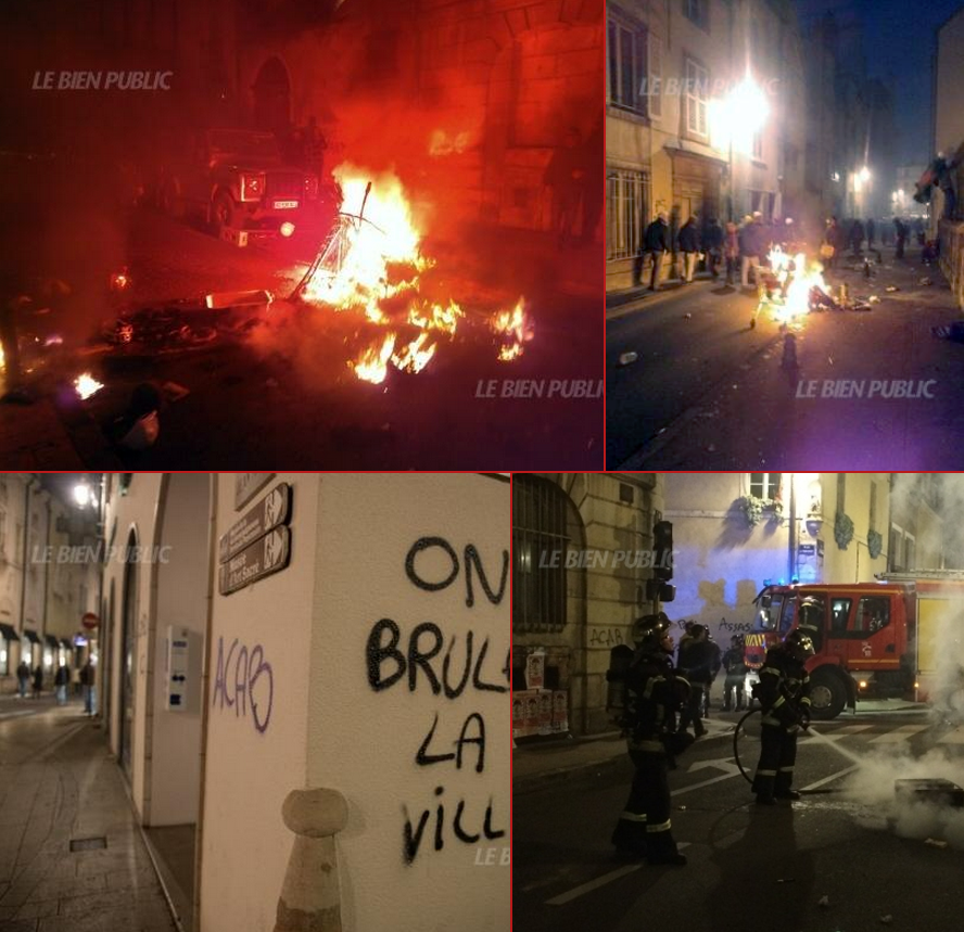 Émeutes à Dijon le 1er novembre 2014.