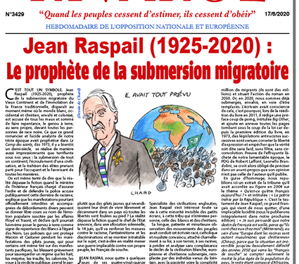 Jean Raspail (1925-2020) :  Le prophète de la submersion migratoire