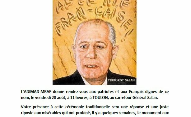 Hommage au général Salan – Toulon – 28 août 2020