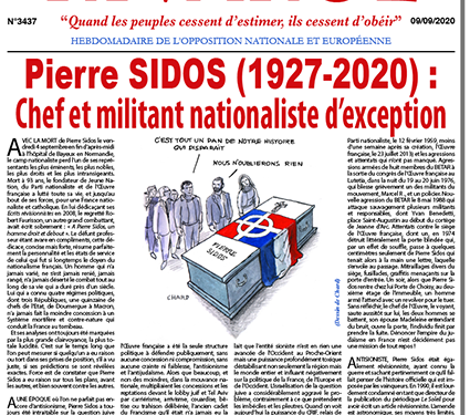 Pierre SIDOS (1927-2020) : Chef et militant nationaliste d’exception