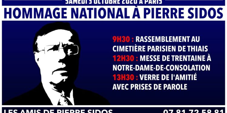 Hommage national à Pierre SIDOS – 3 octobre 2020 – Paris (m.a.j. : personnalités présentes)