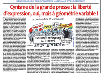 Cynisme de la grande presse : la liberté d’expression, oui, mais à géométrie variable !