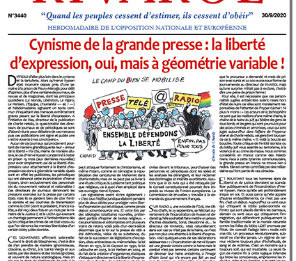 Cynisme de la grande presse : la liberté d’expression, oui, mais à géométrie variable !