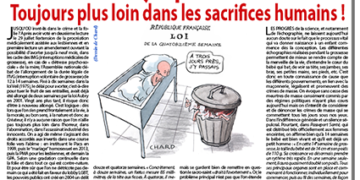 L’avortement jusqu’à 14 semaines :  Toujours plus loin dans les sacrifices humains !
