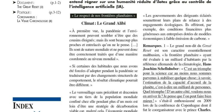 Nouveauté : Faits & Documents n° 487 – The Great Reset (1)