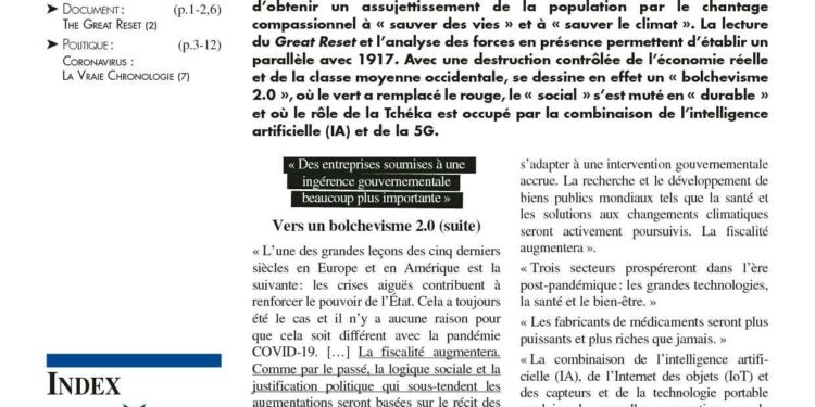 Nouveauté : Faits & Documents n° 487 – The Great Reset (1)