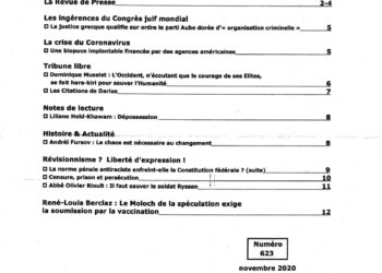 Nouveauté : Courrier du Continent – n°623 – Novembre 2020