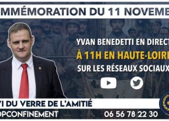 11 novembre à 11 heures en direct sur les réseaux sociaux : Yvan Benedetti en Haute-Loire #STOPCONFINEMENT