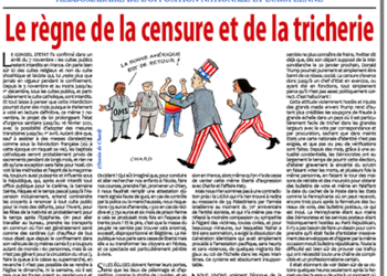 Le règne de la censure et de la tricherie