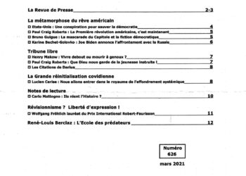 Nouveauté : Courrier du Continent – n°626 – Mars 2021
