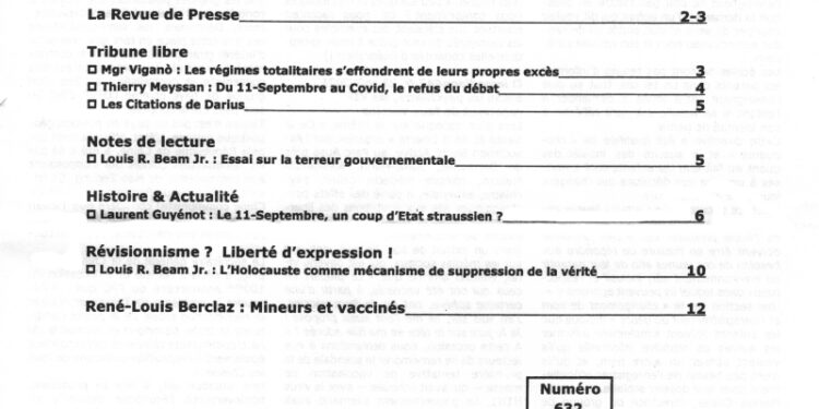 Périodique – Nouveauté : Courrier du Continent – Octobre 2021