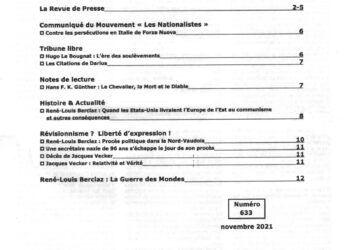 Mensuel – Nouveauté : Courrier du Continent – Novembre 2021