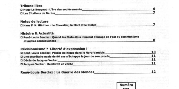Mensuel – Nouveauté : Courrier du Continent – Novembre 2021