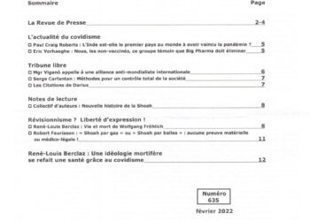 Courrier du Continent : Une idéologie mortifère se refait une santé grâce au covidisme