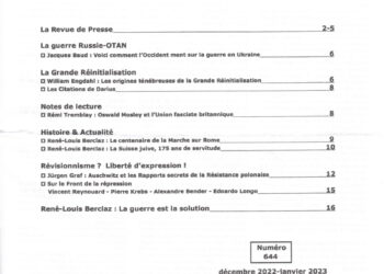 Courrier du Continent : Guerre Russie-OTAN / Grande réinitialisation