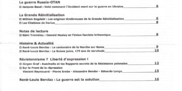 Courrier du Continent : Guerre Russie-OTAN / Grande réinitialisation