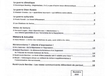 Courrier du Continent : Guerre climatique, guerre Otan-Russie, guerre culturelle