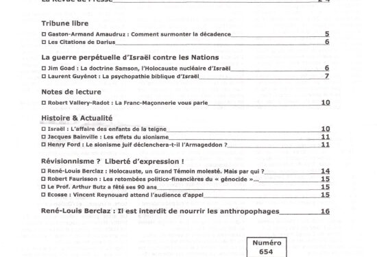 Courrier du Continent : La guerre perpétuelle d’Israël contre les nations