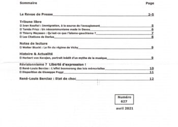 Nouveauté : Courrier du Continent – n°627 – Avril 2021