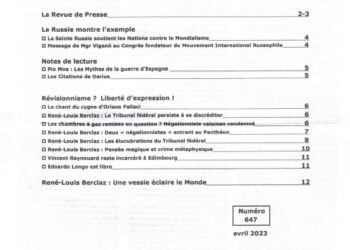 Courrier du Continent : La Russie montre l’exemple !