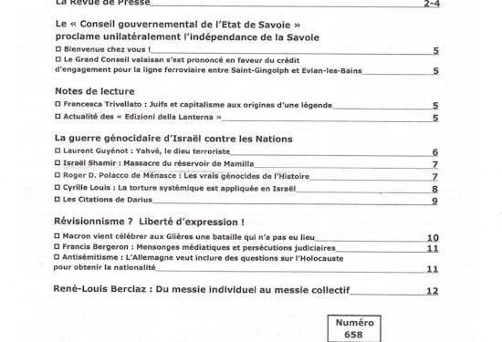 Courrier du Continent : La guerre génocidaire d’Israël contre les Nations