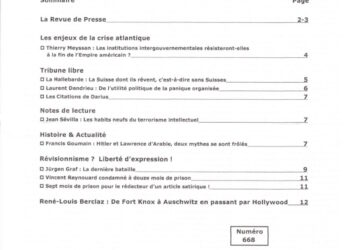 Courrier du Continent : Les enjeux de la crise atlantique