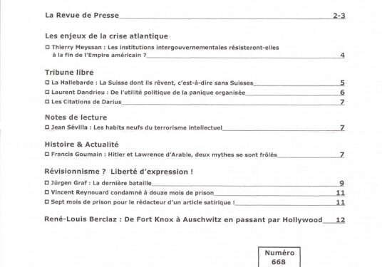 Courrier du Continent : Les enjeux de la crise atlantique