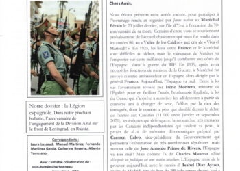 Périodique – Nouveauté : La Lettre des Amitiés Franco-Espagnoles – n°109 – Automne 2021