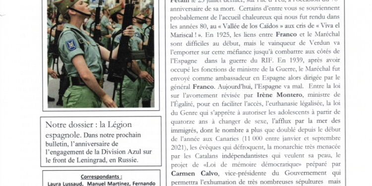 Périodique – Nouveauté : La Lettre des Amitiés Franco-Espagnoles – n°109 – Automne 2021