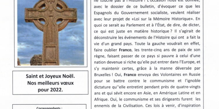 Nouveauté : La Lettre des Amitiés Franco-Espagnoles – n°110 – Hiver 2021/2022