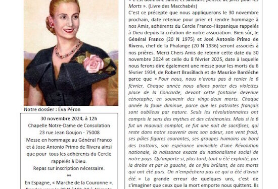 La Lettre des Amitiés Franco-Espagnoles : Dossier Éva Péron