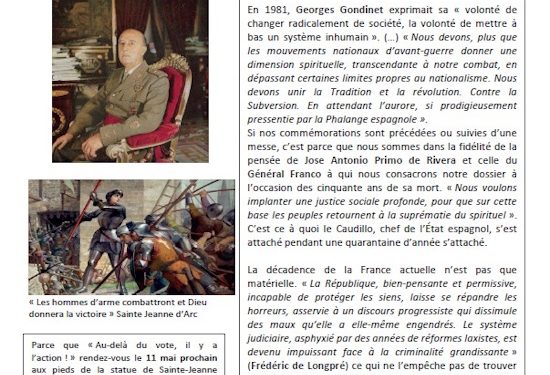 Lettre des Amitiés Franco-Espagnoles : Dossier le général Franco