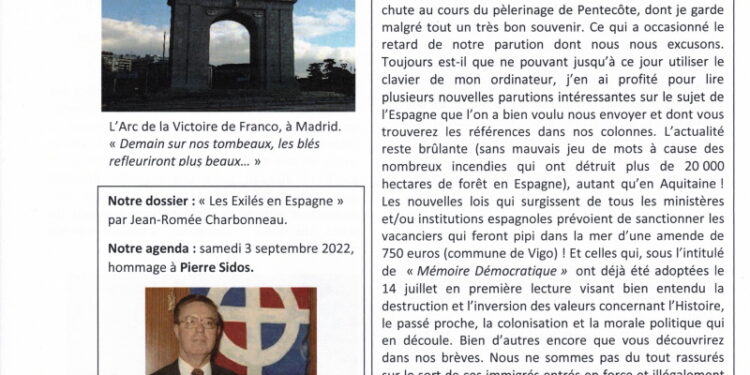 Qui Irrite La Gorge En 4 Lettres Lettre des Amitiés Franco-Espagnoles : Les exilés en Espagne – Jeune Nation