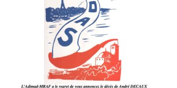 L&rsquo;ADIMAD-MRAF annonce le décès d&rsquo;André Decaux, ancien de l&rsquo;OAS Metro