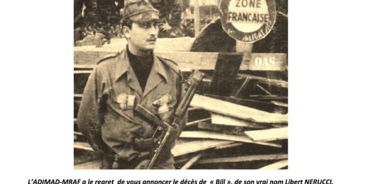 L’ADIMAD-MRAF annonce le décès de Libert Nerucci, ancien du Front Nationaliste