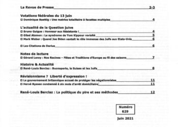 Nouveauté : Courrier du Continent – n°629 – Juin 2021