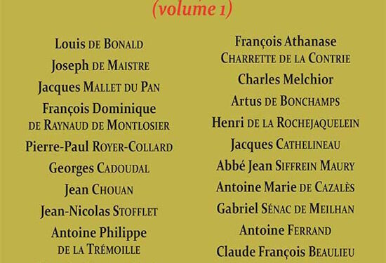 Nouveauté : Les contre-révolutionnaires français (volume 1) – Yves Morel