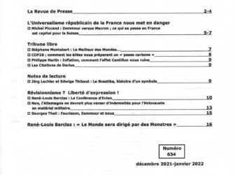Mensuel – Nouveauté : Courrier du Continent – Décembre 2021/ Janvier 2022