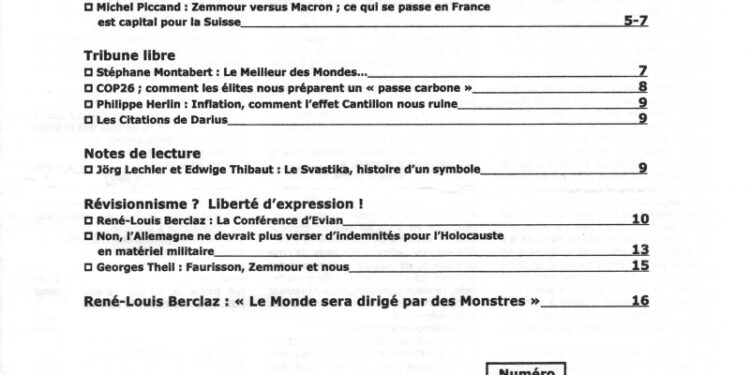 Mensuel – Nouveauté : Courrier du Continent – Décembre 2021/ Janvier 2022