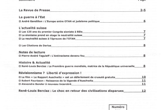 Courrier du Continent : La guerre à l’Est et l’actualité suisse