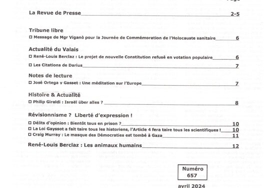 Courrier du Continent : Révisionnisme ? Liberté d’expression !