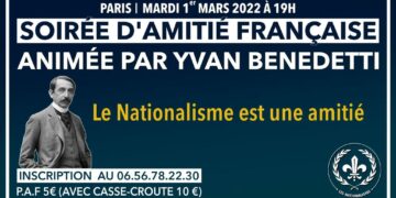 Soirée d&rsquo;Amitié française animée par Yvan Benedetti – Paris – 1er mars 2022