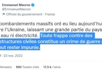 Macron a manifestement oublié quand l’OTAN coupait volontairement l’électricité aux Serbes…