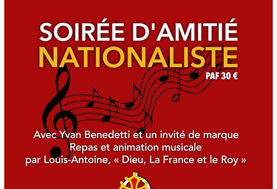 Soirée d’amitié nationaliste – 12 avril 2024 – Toulouse