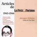 Nouveauté : Articles de Le Petit Parisien 1943-1944 – Robert Brasillach