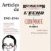 Nouveauté : Articles de Révolution nationale, L’Écho de la France, La Chronique de Paris 1943-1944 – Robert Brasillach