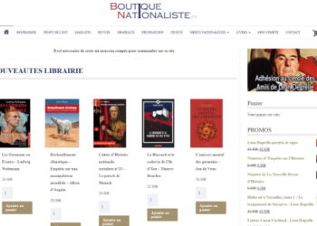 Retour en ligne du site « Boutique Nationaliste » : livres, drapeaux, vêtements, accessoires…
