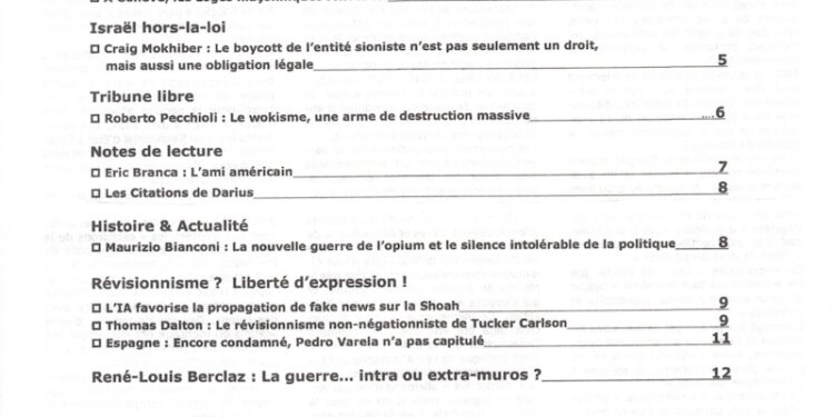 Courrier du Continent : Israël hors-la-loi